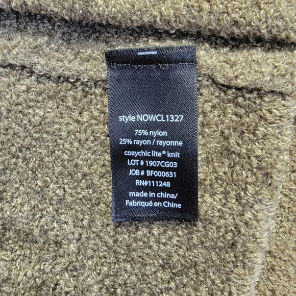 Barefoot Dreams Cozychic Lite Olive Green Long Open Cardigan Pockets XS - Picture 7 of 9